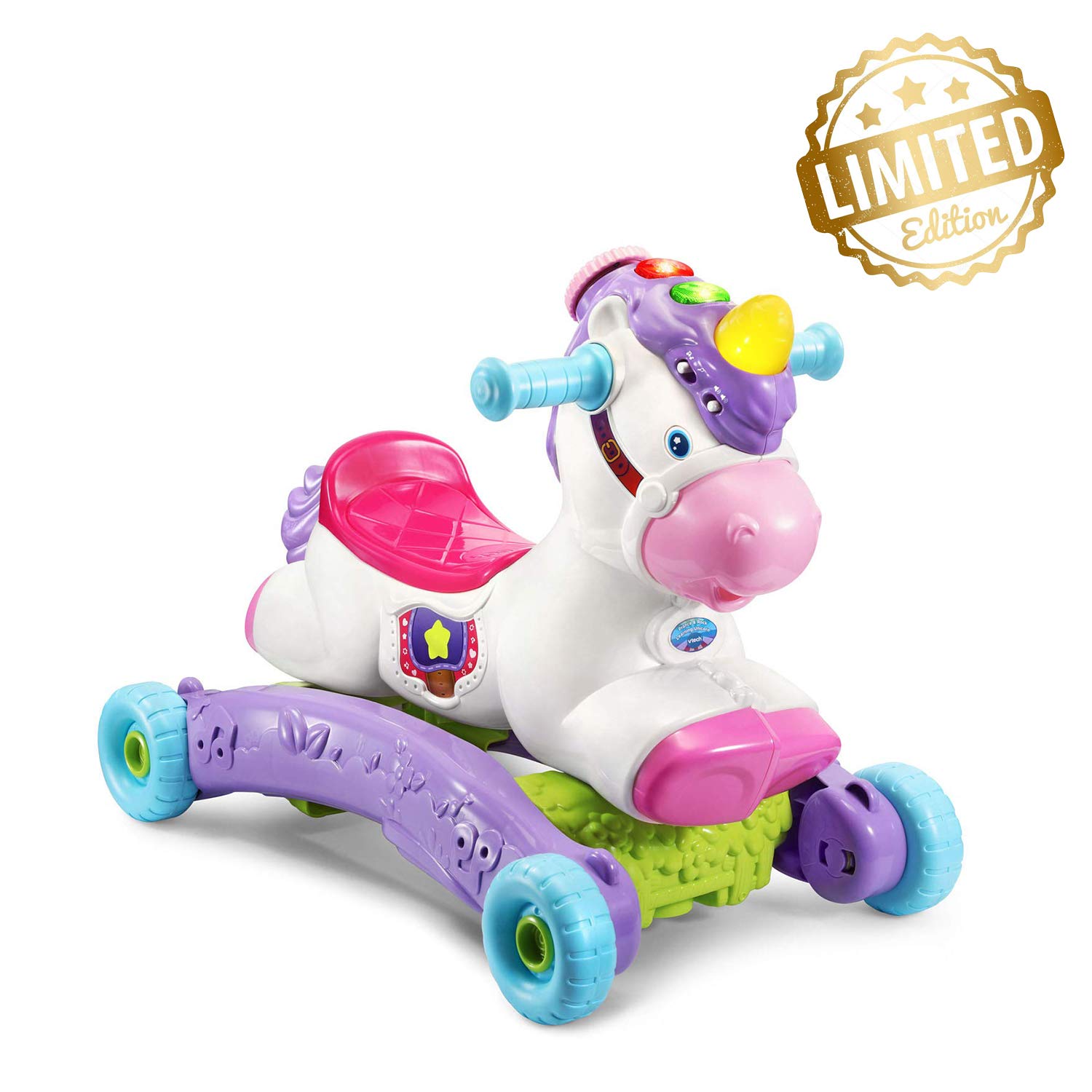【配送可】VTech Prance and Rock Learning ユニコーン ロッカーから乗り物玩具に変身！2way遊具 室内乗物おもちゃ ゆりかご 1歳2歳3歳 マルチカラー 12-36か月 Amazon.com: VTech Prance & Rock Learning Unicorn - Limited Premium